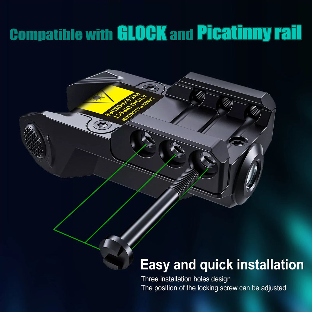 Micro Green Laser til våben - 21mm <tc>Rail</tc> - Genopladelig