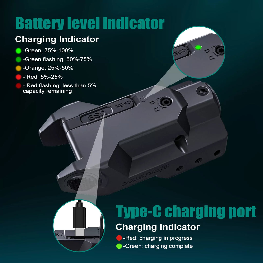 Micro Green Laser til våben - 21mm <tc>Rail</tc> - Genopladelig