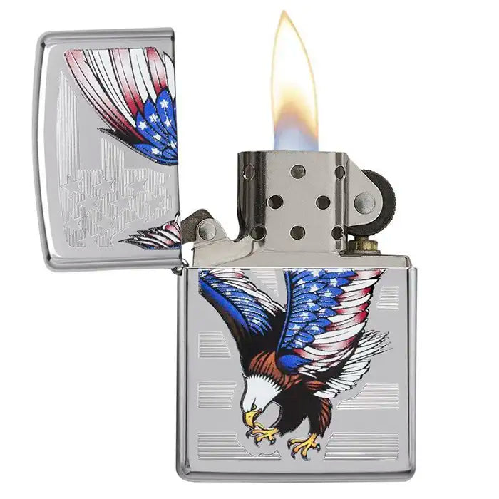 Zippo Lighter - Eagle USA Flag
