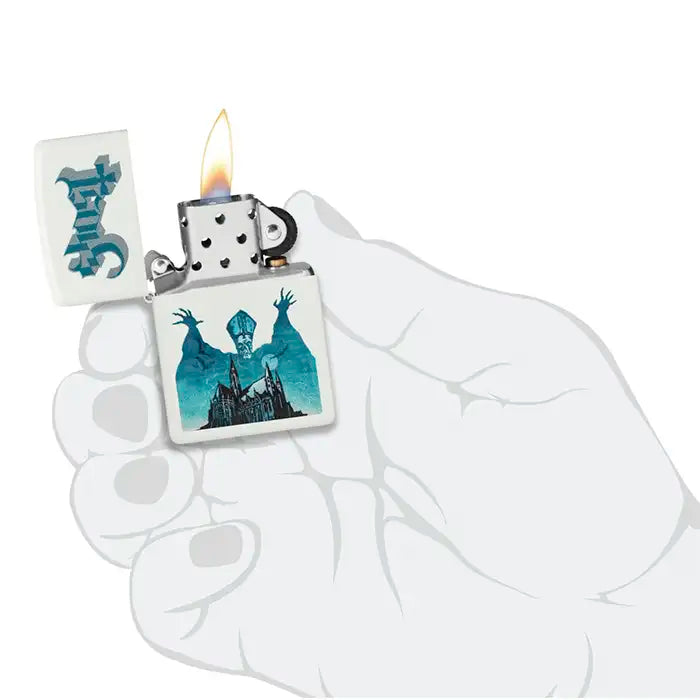 Zippo - Ghost "Papa Emeritus over Cathedral" - White Matt Lighter
