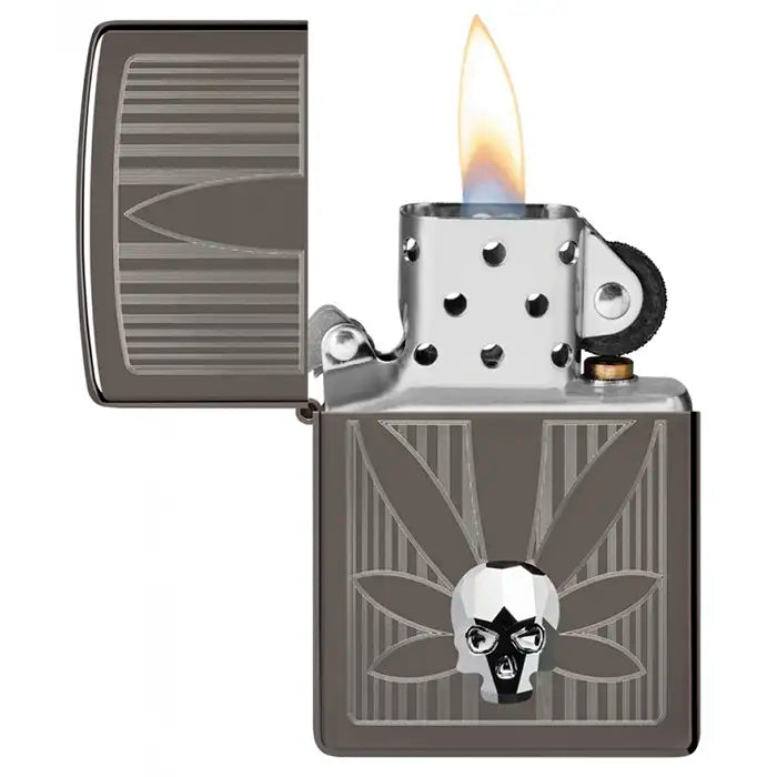 Zippo Lighter - Cannabis and 3D Skull
