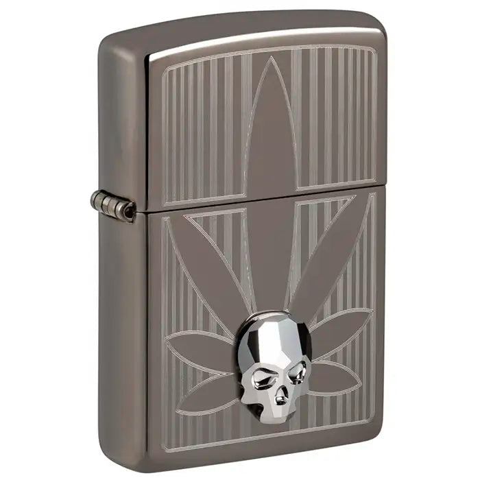 Zippo Lighter - Cannabis and 3D Skull