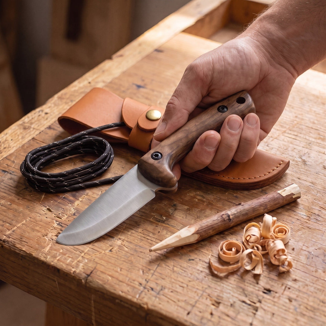 BeaverCraft Kid Junior Bushcraftkniv - kniv og slire