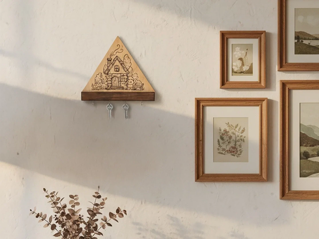 BeaverCraft DIY Trebrenningssett - Nøkkelholder - på veggen
