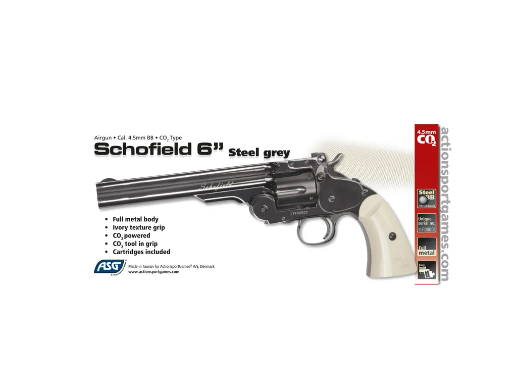 Schofield No. 3 <tc>Revolver</tc> - Full Metal - 4.5mm BB - Ivory Nickel