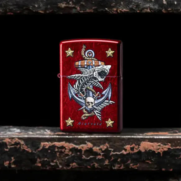 Zippo - Rietveld® Anchor Motif - Candy Red Lighter