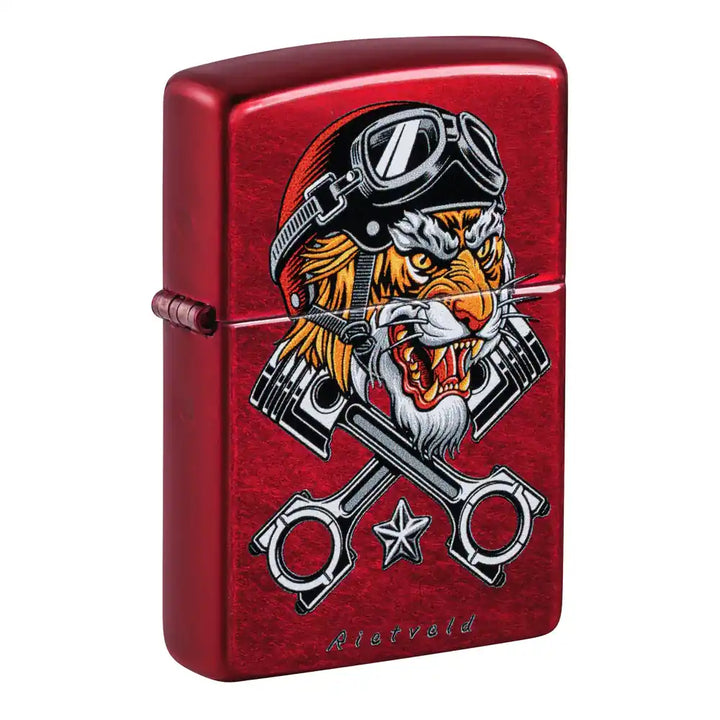 Zippo - Rietveld® Tiger Motif - Candy Red Lighter
