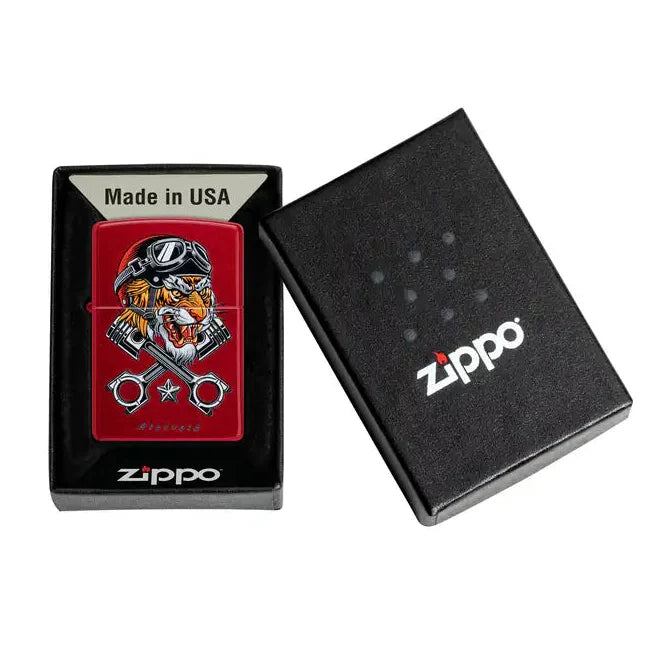 Zippo - Rietveld® Tiger Motif - Candy Red Lighter