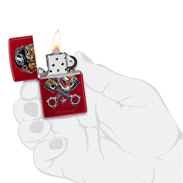 Zippo - Rietveld® Tiger Motif - Candy Red Lighter