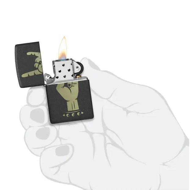 Zippo - Rock On Motif - Black Crackle Lighter