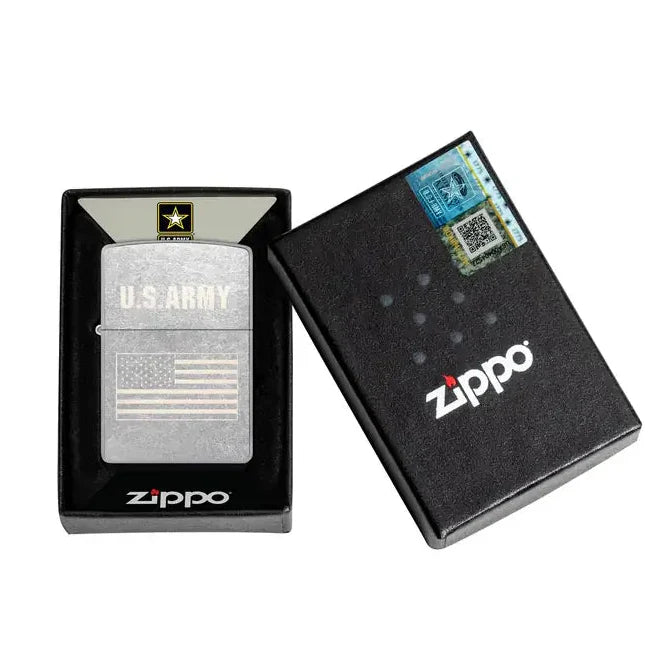 Zippo - U.S.  Army® Flagmotiv - Gadelighter i krom