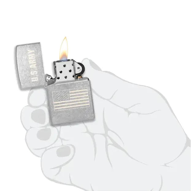 Zippo - U.S.  Army® Flagmotiv - Gadelighter i krom