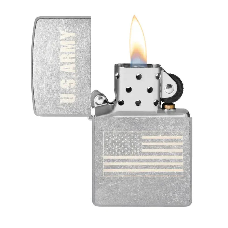Zippo - U.S.  Army® Flagmotiv - Gadelighter i krom