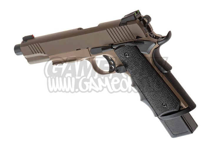 AA - 1911 Extended Gassdrevet Softgun Pistol - Desert - gameon.eu