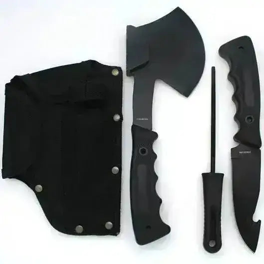 Camping Sett med Øks, Kniv og Knivsliper - Game-On.no