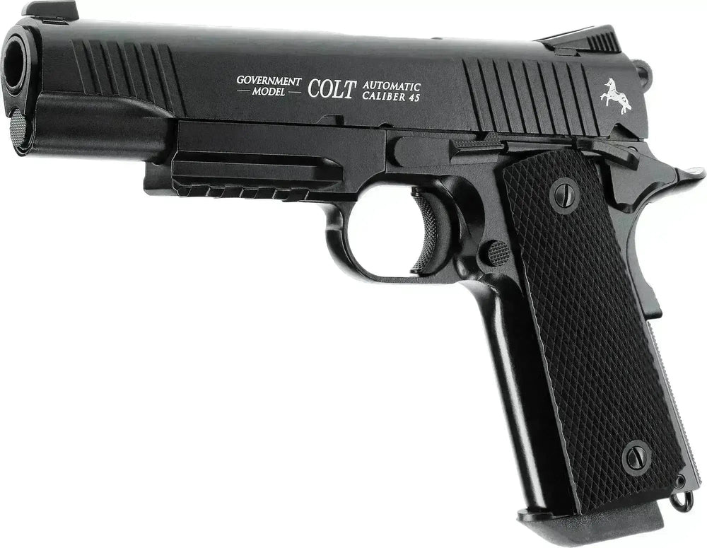 Colt M45 CQBP CO₂ Luftpistol Sort 4.5mm – Blowback og fullmetall - Game-On.no
