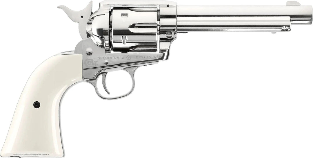 Colt Peacemaker SAA .45 - Nickel - 4.5mm Pellets Luftpistol - Game-On.no