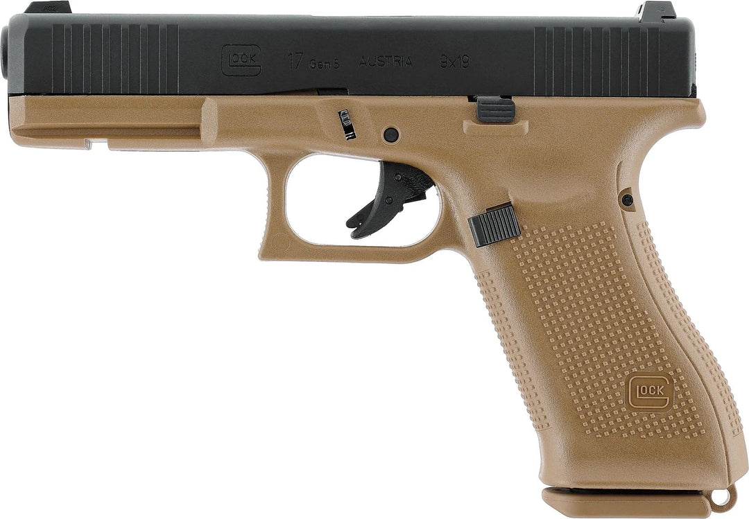 Glock 17 French Edition Gass Softgun med Blowback - Svart / Tan - Game-On.no