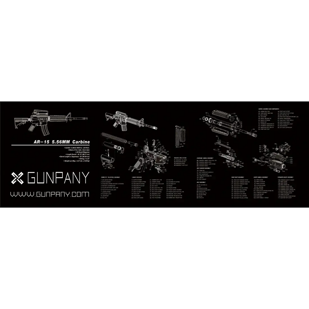 Gunpany - AR15 Diagram Rensematte - Game-On.no