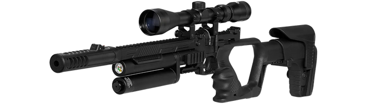 Hatsan Jet III - Svart PCP Luftpistol - 4.5mm Luftvåpen med Kolbe - Game-On.no