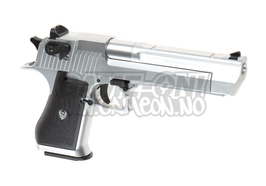 HFC - Deagle .50 Gassdrevet Softgun Pistol med Blowback - Sølv - gameon.eu