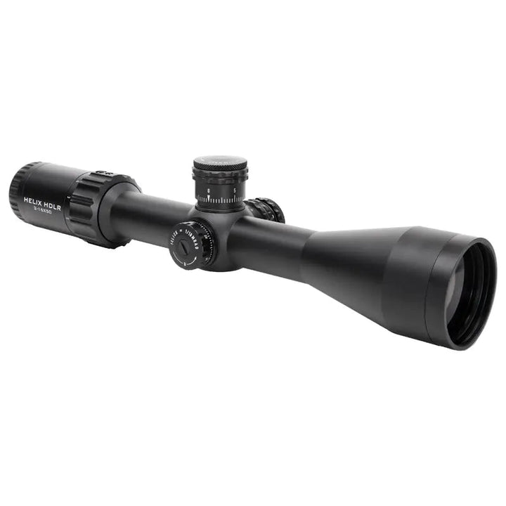 Element Optics Helix HDLR 2-16x50 kikkertsikte, skrått bakfra mot okularet