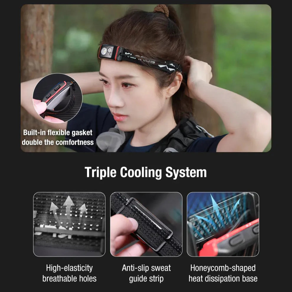 Klarus - HM5 - Vanntett Multifunksjon Hodelykt - 800 Lumen - Game-On.no