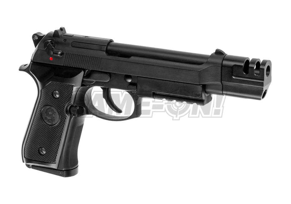 LS - M9 Tactical Gass Softgun med Blowback - Svart - gameon.eu