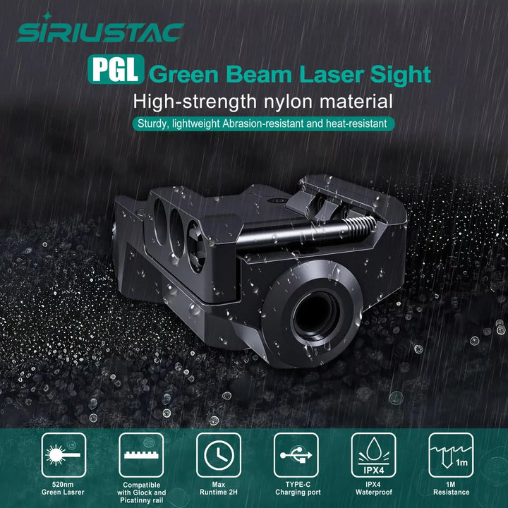 Micro Grønn Laser til Våpen - 21mm Rail - Oppladbar - Game-On.no