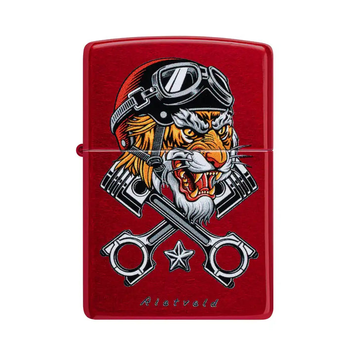 Zippo - Rietveld® Tiger Motif - Candy Red Lighter