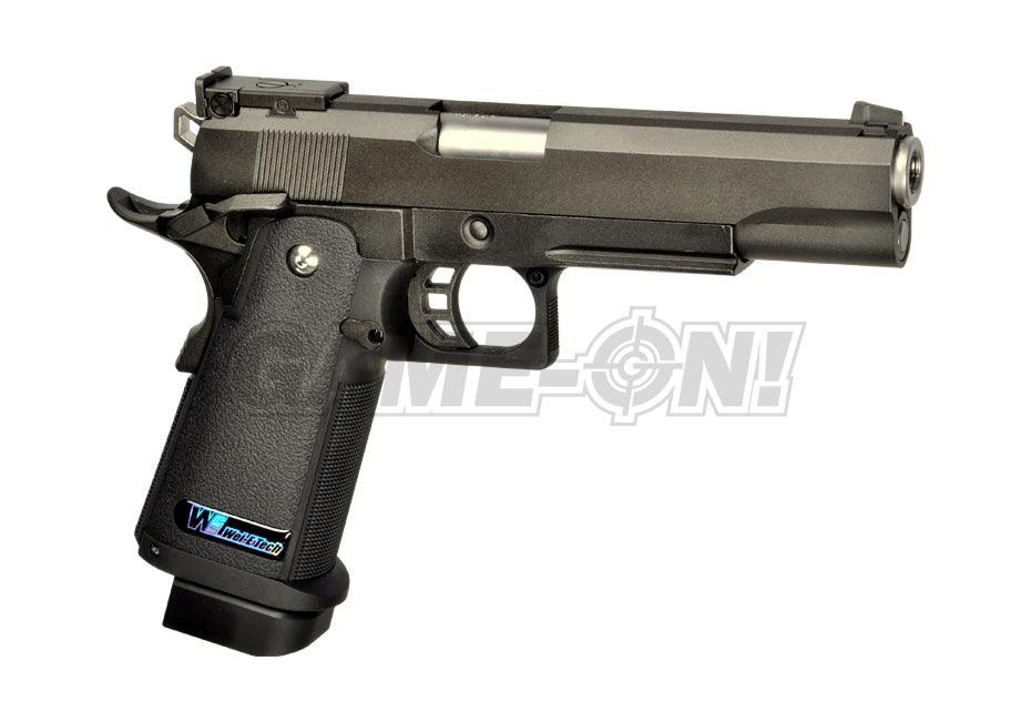 WE - Hi-Capa 5.1 Softgunpistol med Blowback - Full Metall Svart - gameon.eu