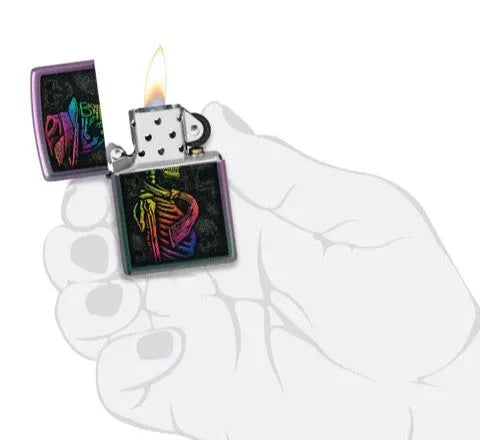 Zippo - Iridescent Skeleton Design - Game-On.no