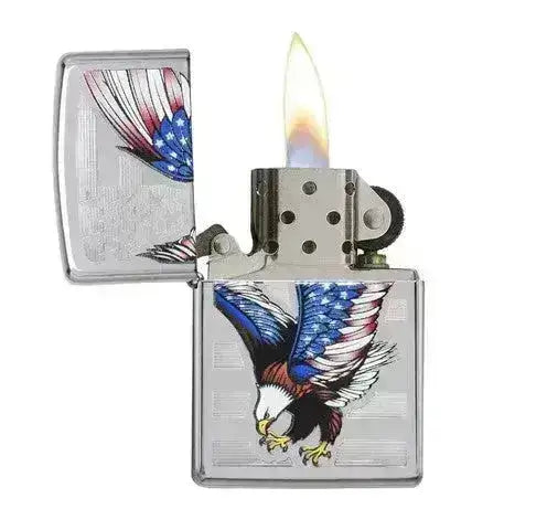 Zippo Lighter - Eagle USA Flagg - Game-On.no