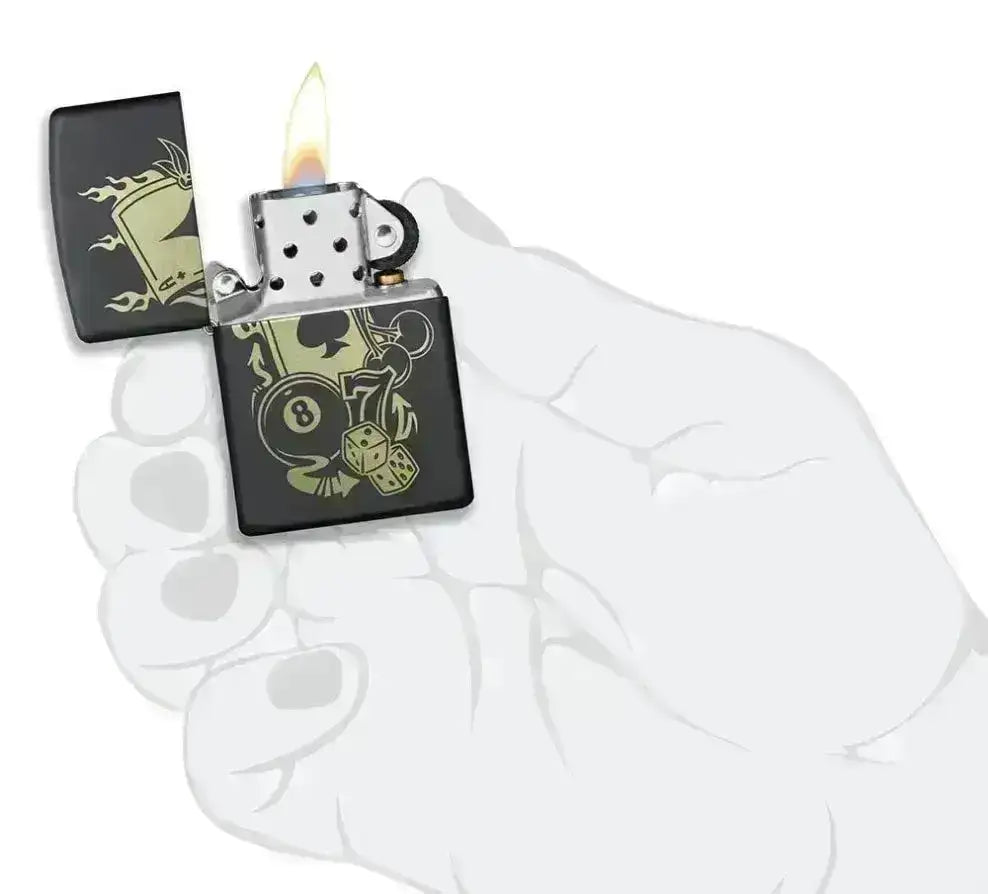 Zippo Lighter - Gambling Motiv - Game-On.no