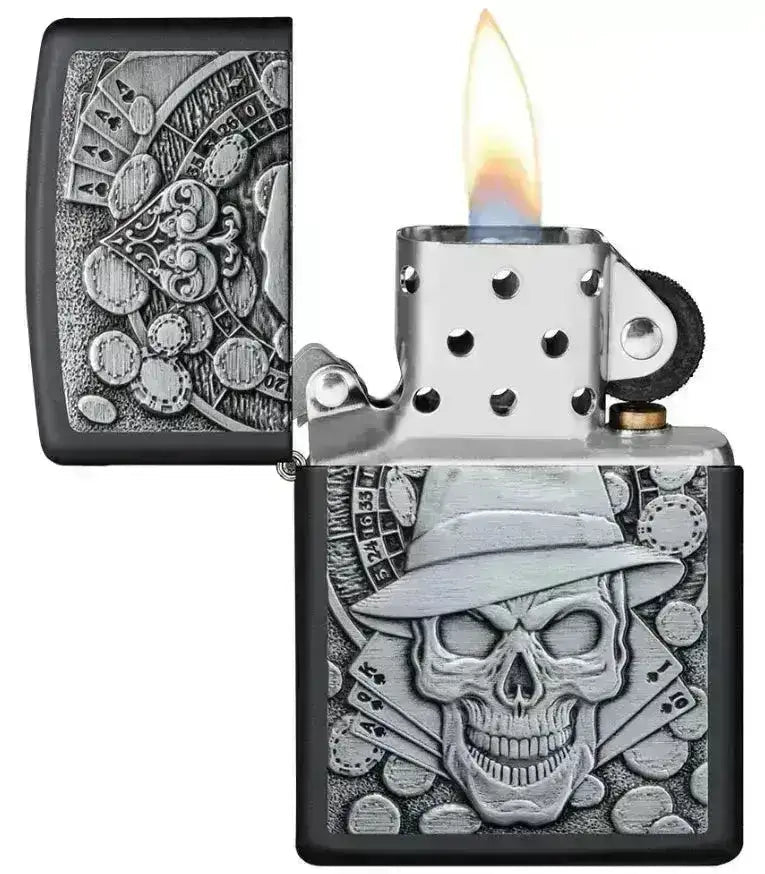 Zippo Lighter - Gambling Skull - Game-On.no