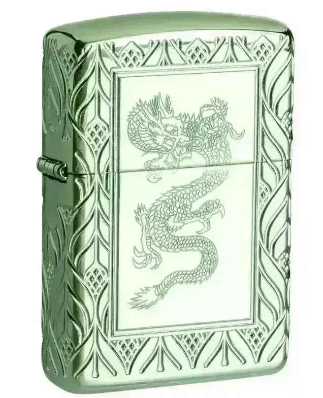 Zippo Lighter - Green Elegant Dragon - Armor 360 Degree Limited - Game-On.no