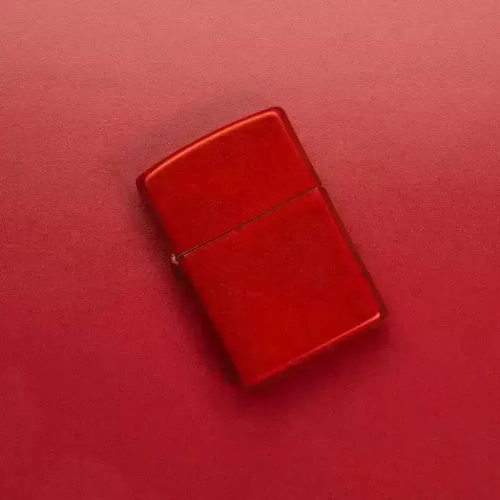 Zippo Lighter - Klassisk Metall Rød - Game-On.no