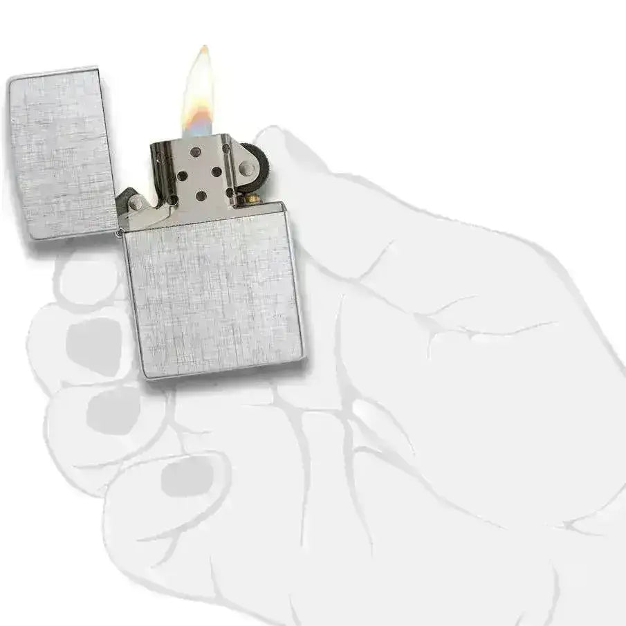 Zippo Lighter - Linen Weave - Chrome - Game-On.no