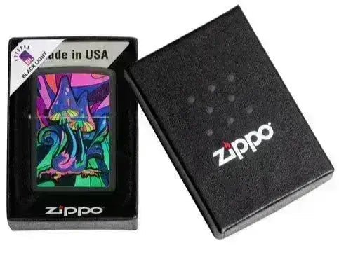 Zippo Lighter - Magic Mushrooms Neon Motiv - Game-On.no