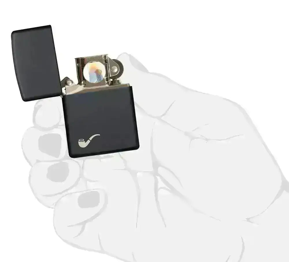 Zippo Lighter - Pipe Black Matte - Game-On.no