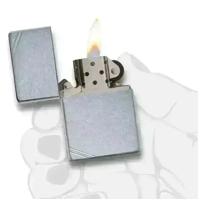 Zippo Lighter - Street Chrome? Vintage with Slashes - Game-On.no