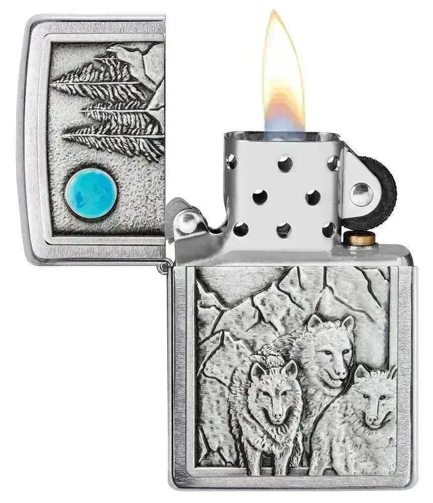 Zippo Lighter - Ulveflokk i Månelys - Game-On.no