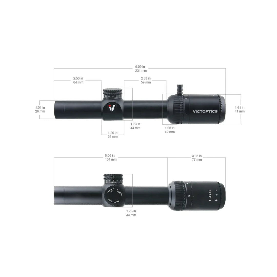 ZOD 1-4x20 LPVO Kikkertsikte - 21mm - Game-On.no